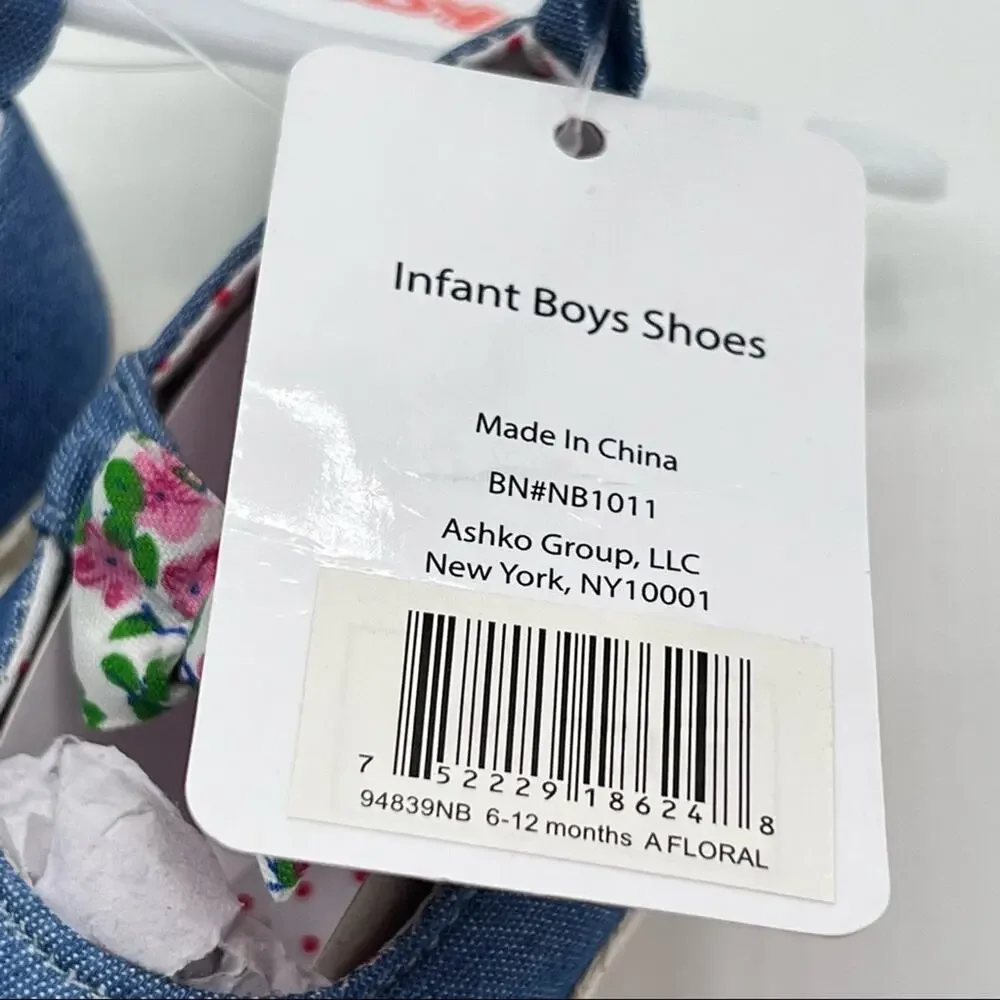 Nuby Infant Boy Baby Shoes Sz 6-12M